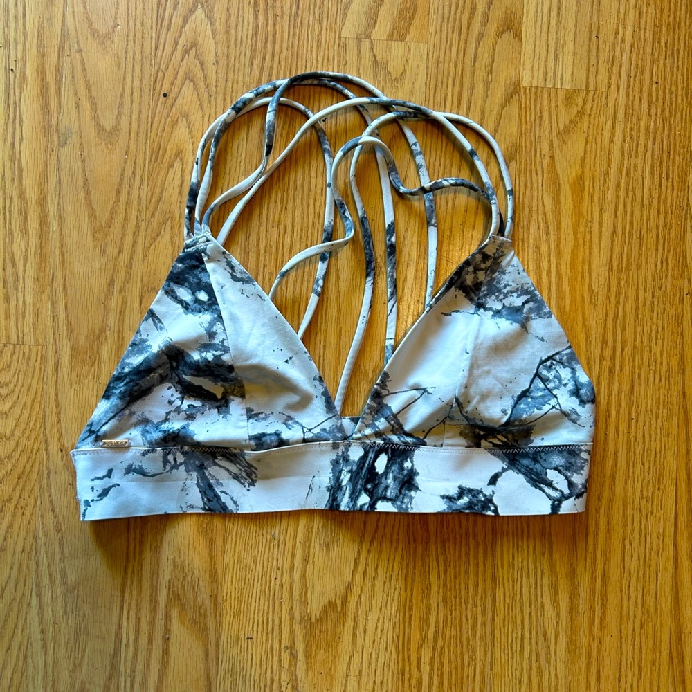 VS Pink black and white marbled bralette sz M